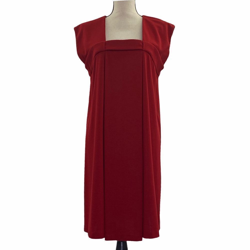 CHADWICKS Red Square Neck Shift Mini Dress Size 14